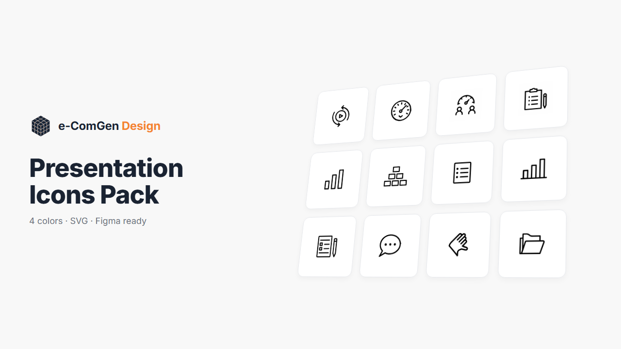 45 Presentation Icons — SVG Pack for PowerPoint & Keynote — preview cover with sample icons
